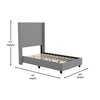 Flash Furniture Gray Twin Platform Bed with Tufted Headboard YK-1077-GY-T-GG